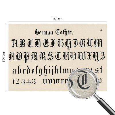 Stenska dekoracija fototapeta Gotske črke