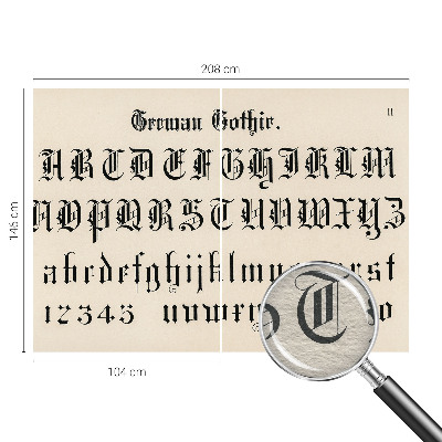 Stenska dekoracija fototapeta Gotske črke