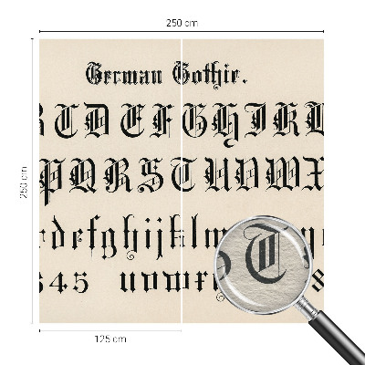 Stenska dekoracija fototapeta Gotske črke