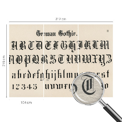 Stenska dekoracija fototapeta Gotske črke