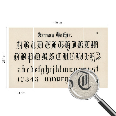 Stenska dekoracija fototapeta Gotske črke