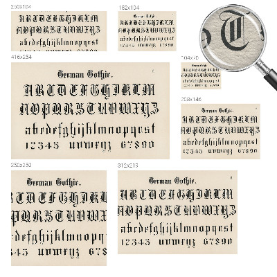 Stenska dekoracija fototapeta Gotske črke