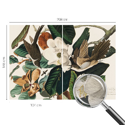 Fototapeta za spalnico z motivom ptic in magnolije