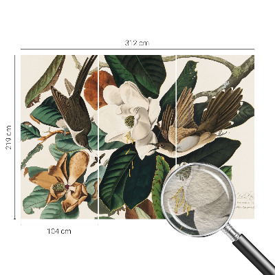 Fototapeta za spalnico z motivom ptic in magnolije