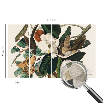 Fototapeta za spalnico z motivom ptic in magnolije