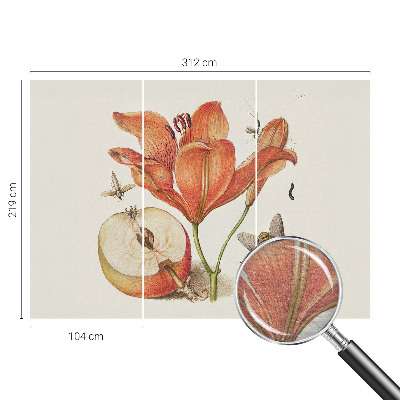 Flis fototapeta z motivom botanične ilustracije