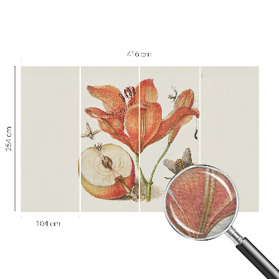 Flis fototapeta z motivom botanične ilustracije
