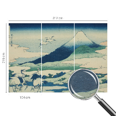 Tiskana fototapeta flis s motivom žerjavov in gora