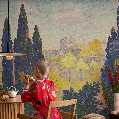 Stenska dekoracija fototapeta z motivom impresionističnih pokrajin