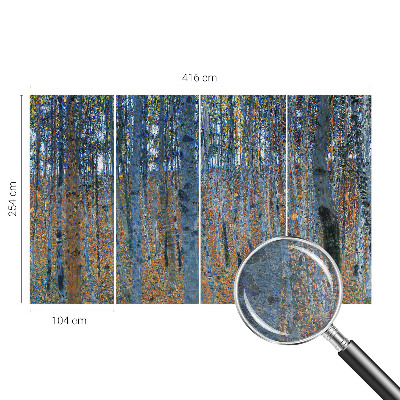 Tiskana fototapeta flis z motivom brezovega gozda