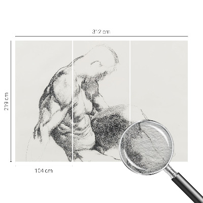 Dekorativna fototapeta z motivom moške skice