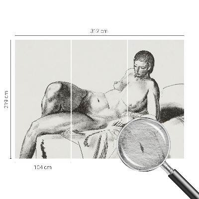 Stenska dekoracija fototapeta z motivom umetniške golote