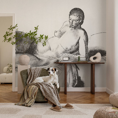 Stenska dekoracija fototapeta z motivom umetniške golote