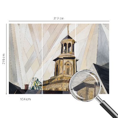 Stenska dekoracija fototapeta z motivom arhitekturnega stolpa