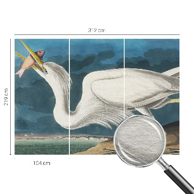 Fototapeta za spalnico s ptico, ki drži ribo