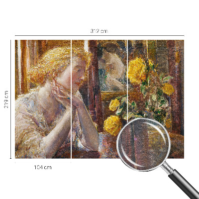 Visokokakovostna fototapeta z motivom ženske z vrtnicami