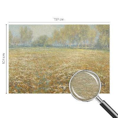 Stenska dekoracija fototapeta s motivom cvetočega polja