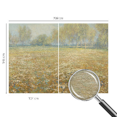 Stenska dekoracija fototapeta s motivom cvetočega polja
