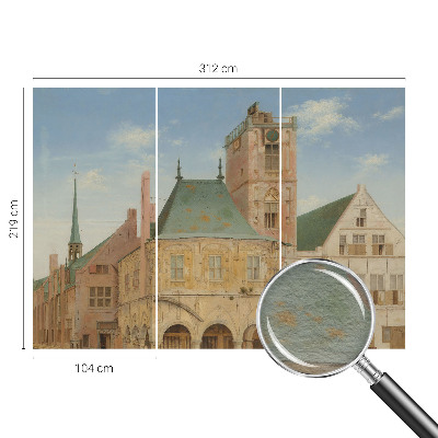 Stenska fototapeta Flis z motivom zgodovinske mestne hiše