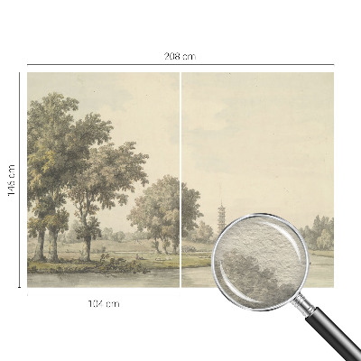 Stenska dekoracija fototapeta z motivom mirnega parka