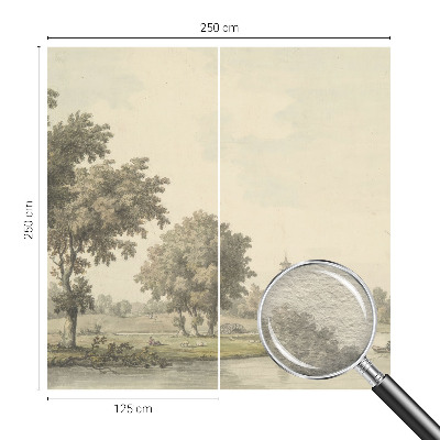 Stenska dekoracija fototapeta z motivom mirnega parka