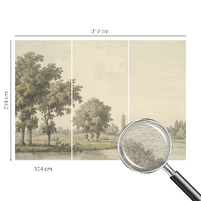 Stenska dekoracija fototapeta z motivom mirnega parka