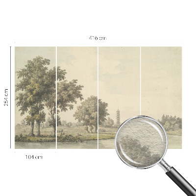 Stenska dekoracija fototapeta z motivom mirnega parka