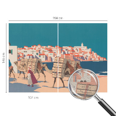 Stenska dekoracija fototapeta Karavana kamel