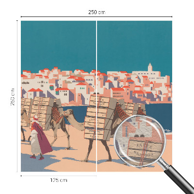 Stenska dekoracija fototapeta Karavana kamel