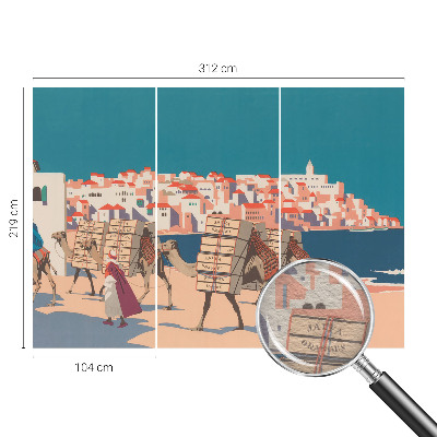 Stenska dekoracija fototapeta Karavana kamel