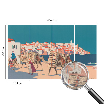 Stenska dekoracija fototapeta Karavana kamel