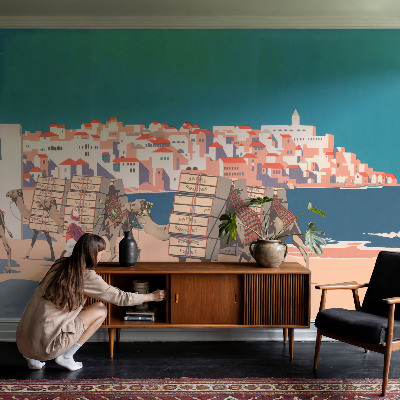 Stenska dekoracija fototapeta Karavana kamel