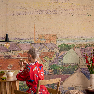 Fototapeta s tiskom z motivom mestnih streh