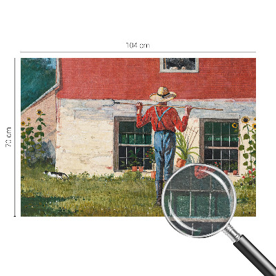 Fototapeta za dnevno sobo z motivom vaškega prizora
