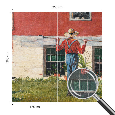 Fototapeta za dnevno sobo z motivom vaškega prizora