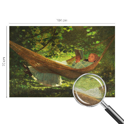 Fototapeta za spalnico z motivom sproščanja v viseči mreži