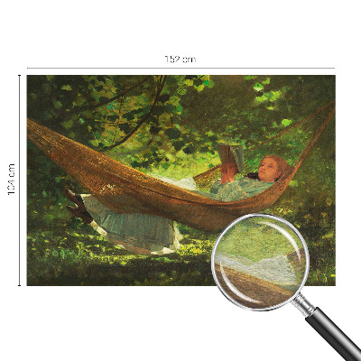 Fototapeta za spalnico z motivom sproščanja v viseči mreži