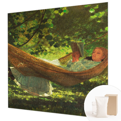 Fototapeta za spalnico z motivom sproščanja v viseči mreži