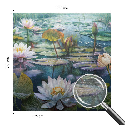 Fototapeta za steno z motivom rož v ribniku