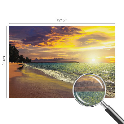 Samolepilna fototapeta za spalnico z motivom plaže ob sončnem zahodu