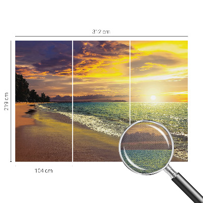 Samolepilna fototapeta za spalnico z motivom plaže ob sončnem zahodu