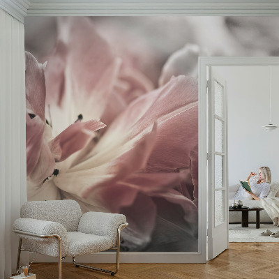 Fototapeta za otroško sobo v pastelnih barvah s cvetličnim motivom