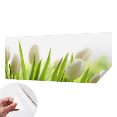 Otroška fototapeta z motivom belih tulipanov