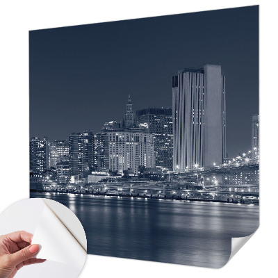 Samolepilna fototapeta za dnevno sobo z motivom nočnega mesta