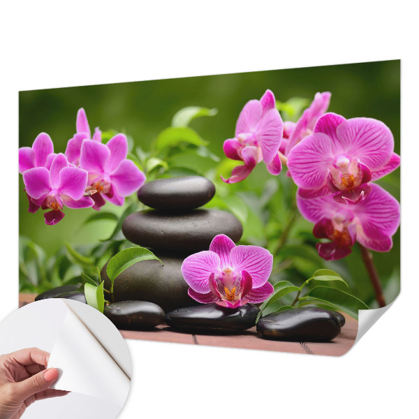 3D fototapeta z motivom orhidej in kamnov