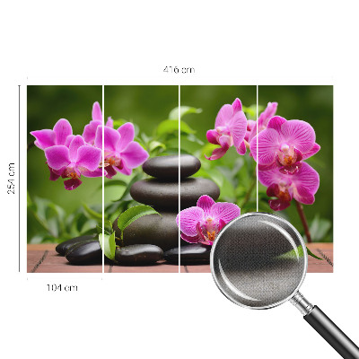 3D fototapeta z motivom orhidej in kamnov