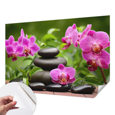 3D fototapeta z motivom orhidej in kamnov