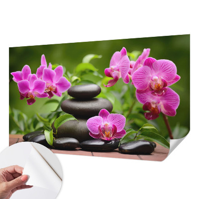 3D fototapeta z motivom orhidej in kamnov