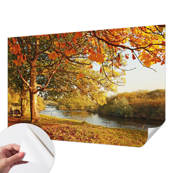Samolepilna fototapeta za dnevno sobo z motivom obalne jeseni