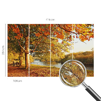 Samolepilna fototapeta za dnevno sobo z motivom obalne jeseni